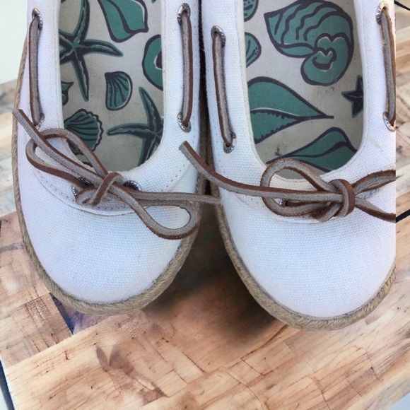 SPERRY Top Sider Slip On Loafer Natural Canvas Deck Shoes 7.5 - Picture 5 of 10